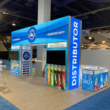 Customized Aluminum Extrusion Fabric Trade Show Booth with Illuminating Desk