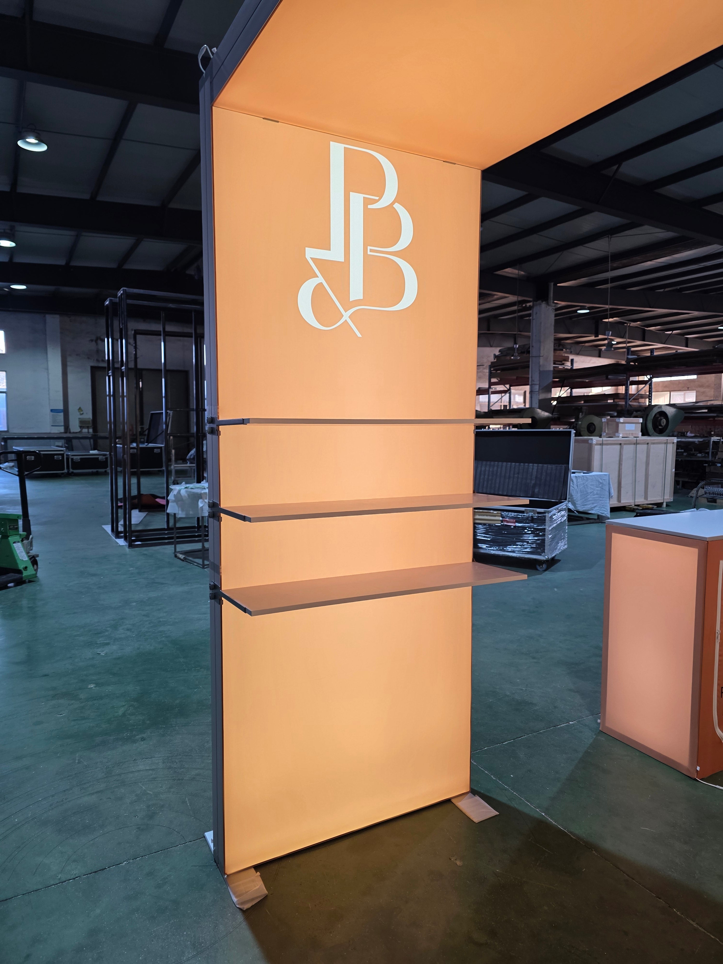 10×10 Portable Beauty Show Booth with Backlit Arch & Showcase