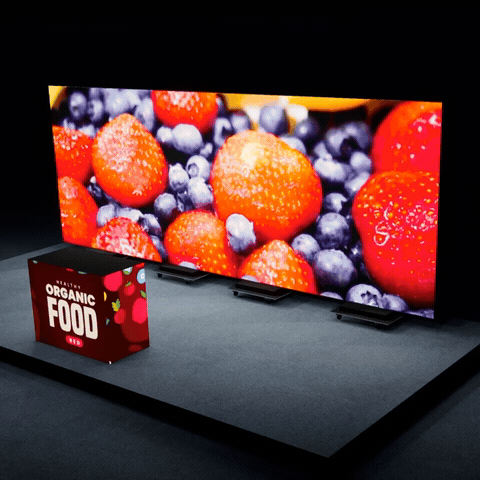 Early Bird LED Video Wall with SEG Backlit Counter 10×20' Trade Show Booth Kit