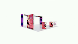Bright Amazing 20x20 Creative Luminars Booth with LED Video Wall Arch for Trade Shows.