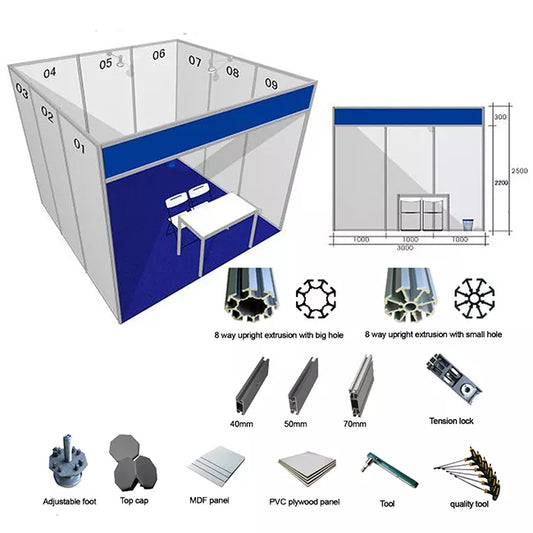 3x3 Modular Exhibition Booth Compatible With Octanorm System Booth