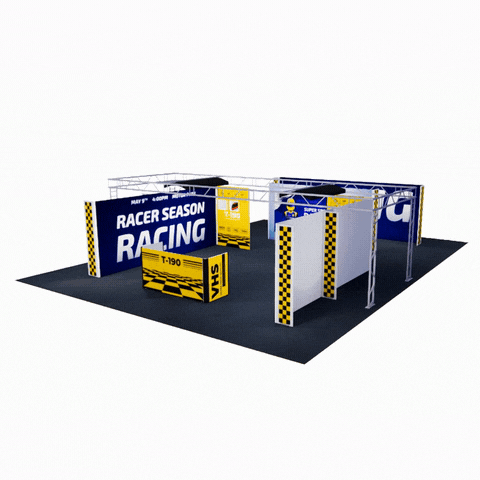 Modular F1 Motorsport 30x40 Pit Garage Walling with Integrated Lighting Gantry