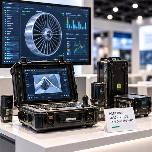 Portable aircraft diagnostic equipment display with rugged cases and an engine analytics screen