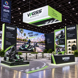 racing black green booth design for ces 2027