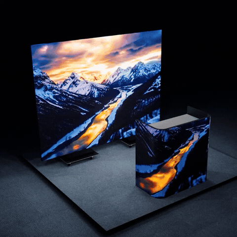 10 Minutes Setup LED Video Wall & Counter for 10X10 Trade Show Booth