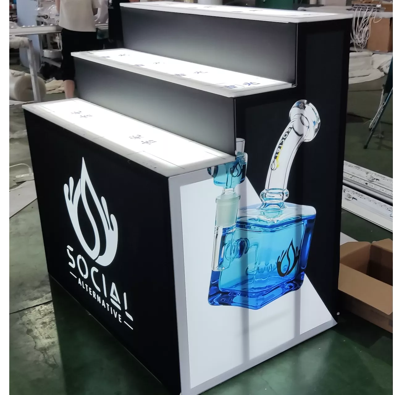 Exhibition Use Trade Show Table And Acylic Display Fixtures For Retails Stores